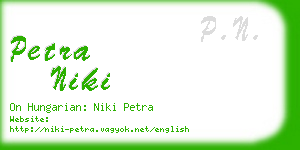 petra niki business card